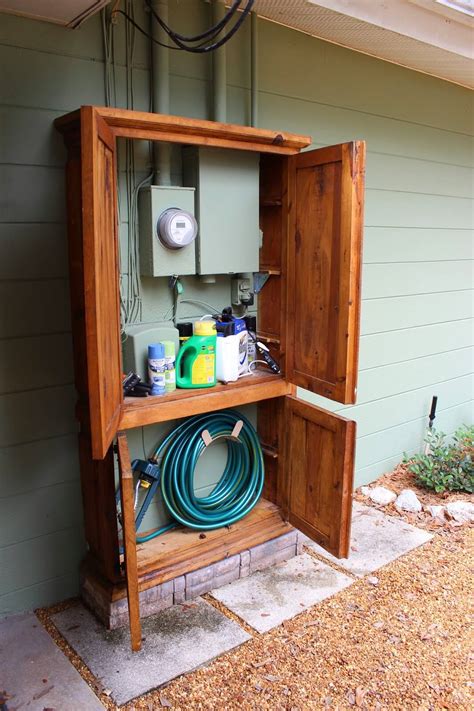 hide electrical box outside|how to hide water boxes.